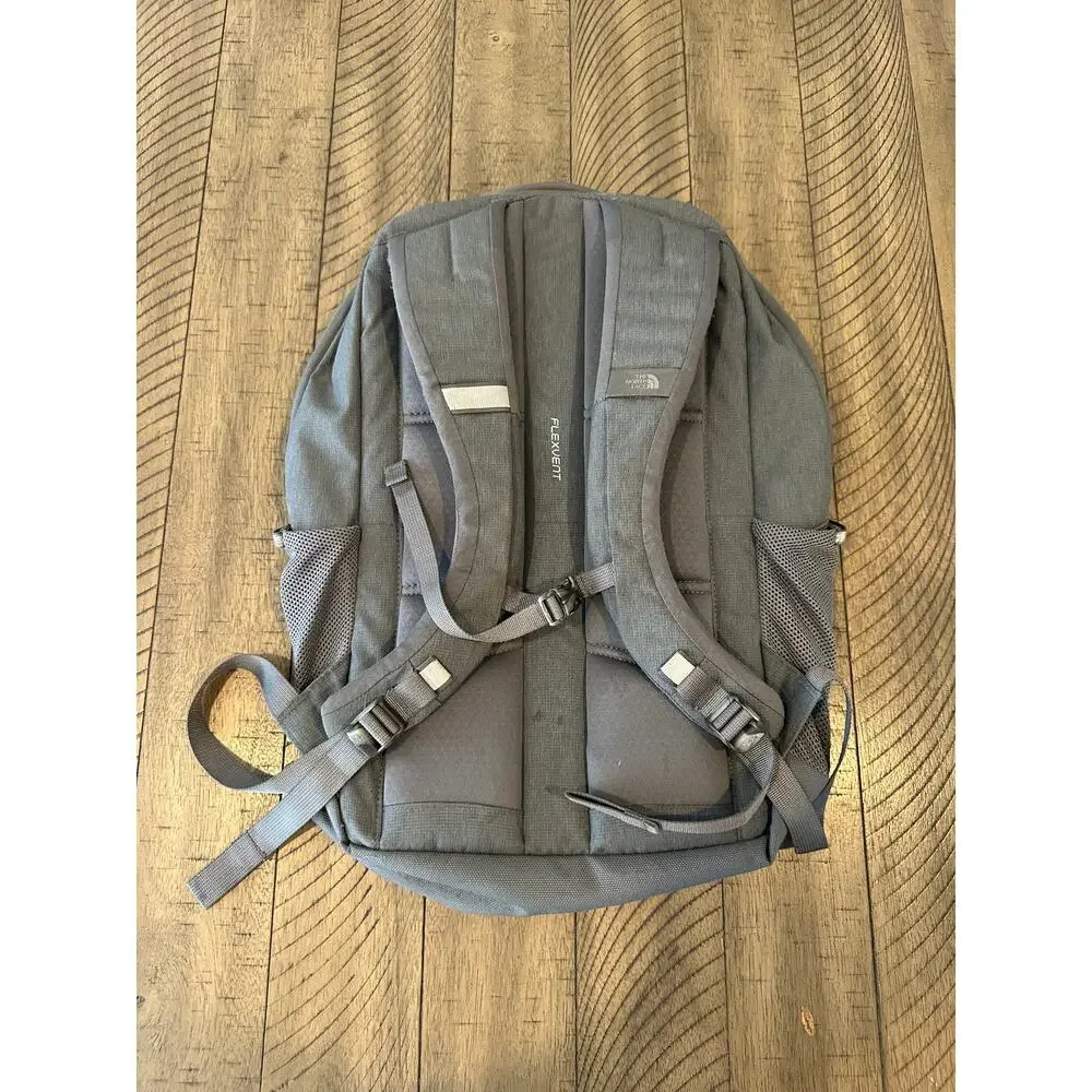 The North Face Jester Backpack Gray Teal Bungee Laptop Travel School Bag